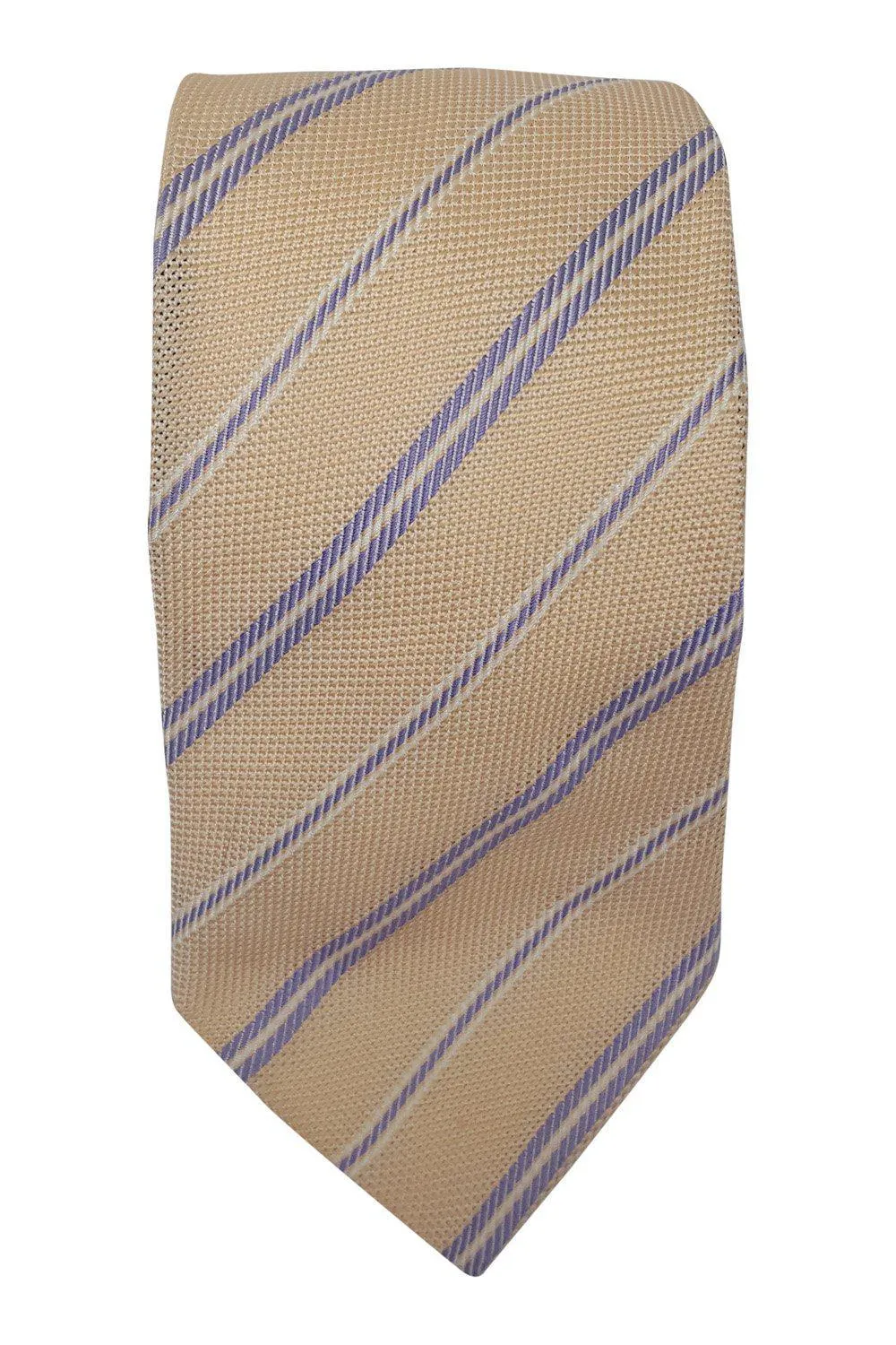 100% Silk Salmon Pink Diagonal Pattern Tie (65")