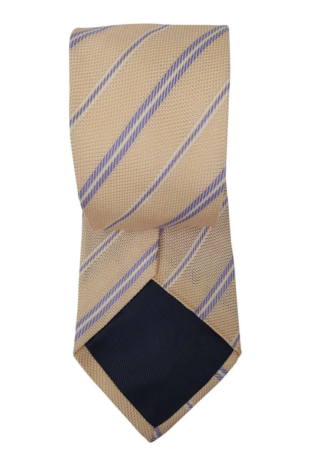 100% Silk Salmon Pink Diagonal Pattern Tie (65")