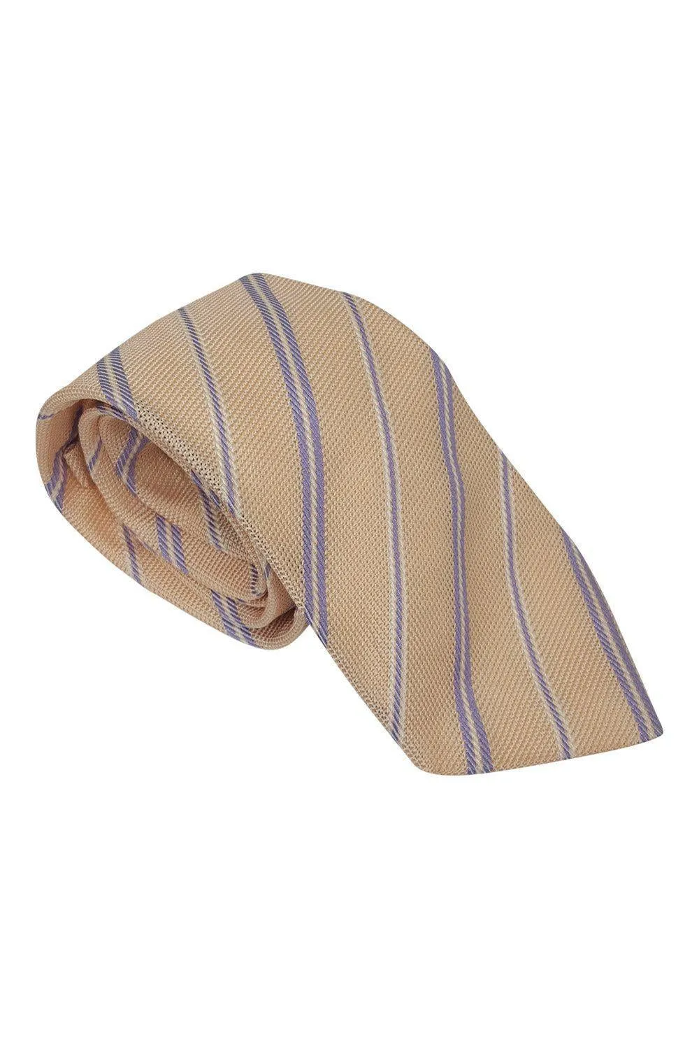 100% Silk Salmon Pink Diagonal Pattern Tie (65")