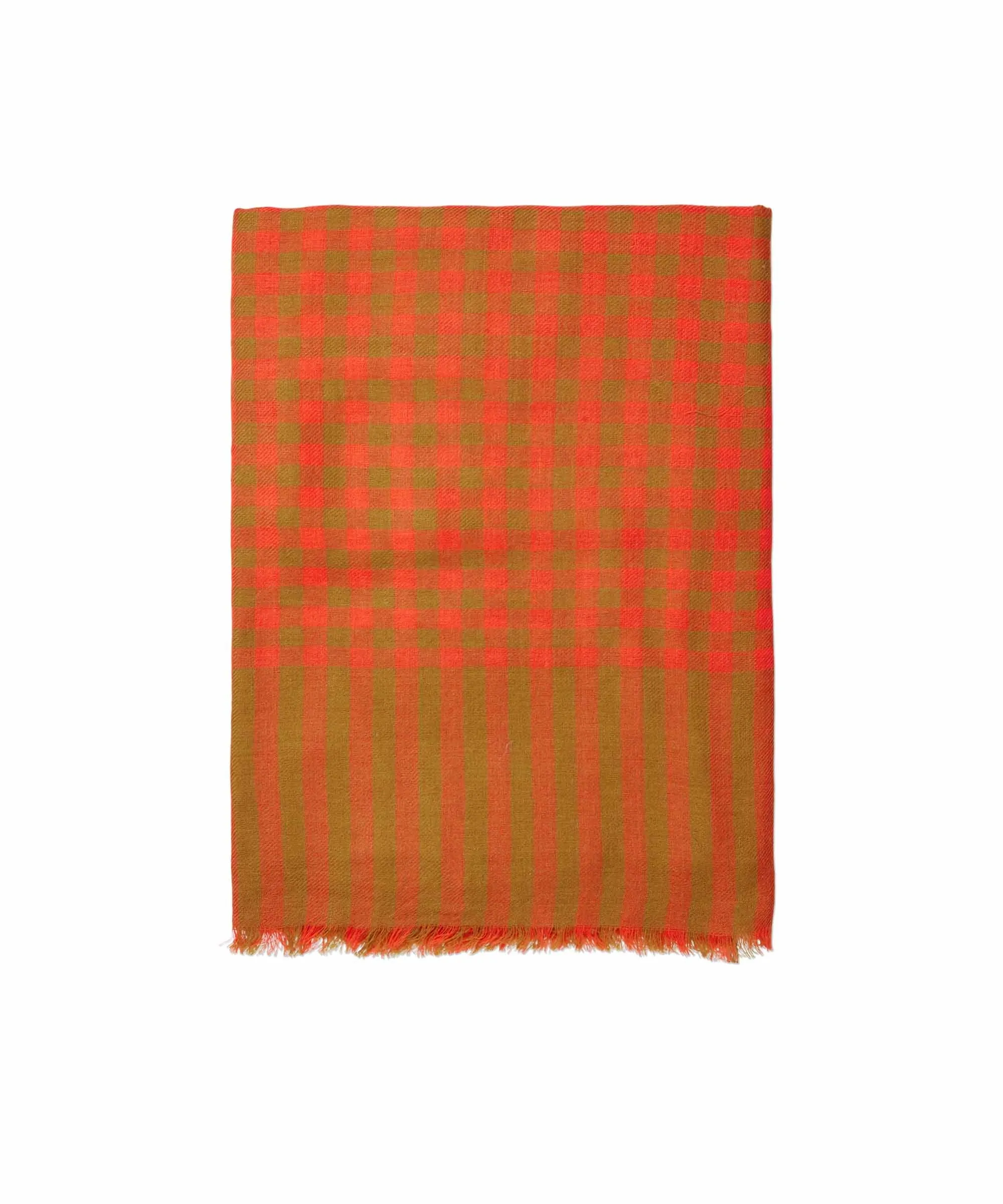 1007837 MaAdelina Print Scarf - Spicy Orange