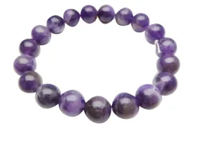 10mm Amethyst Stone Elastic Bracelet