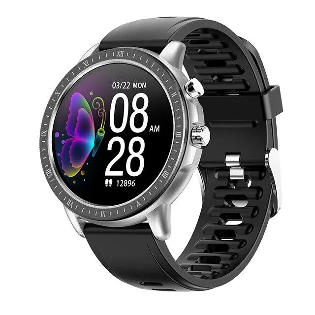 1.3" Full Touch Round Screen Heart Rate Monitor Fitness Tracker Smartwatch