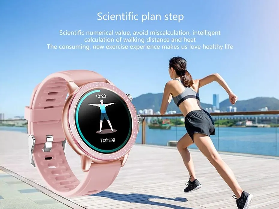 1.3" Full Touch Round Screen Heart Rate Monitor Fitness Tracker Smartwatch