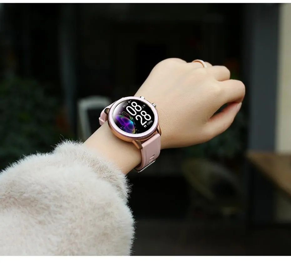 1.3" Full Touch Round Screen Heart Rate Monitor Fitness Tracker Smartwatch