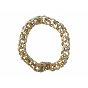 14k Solid Gold UNISEX circle link bracelet with box closure