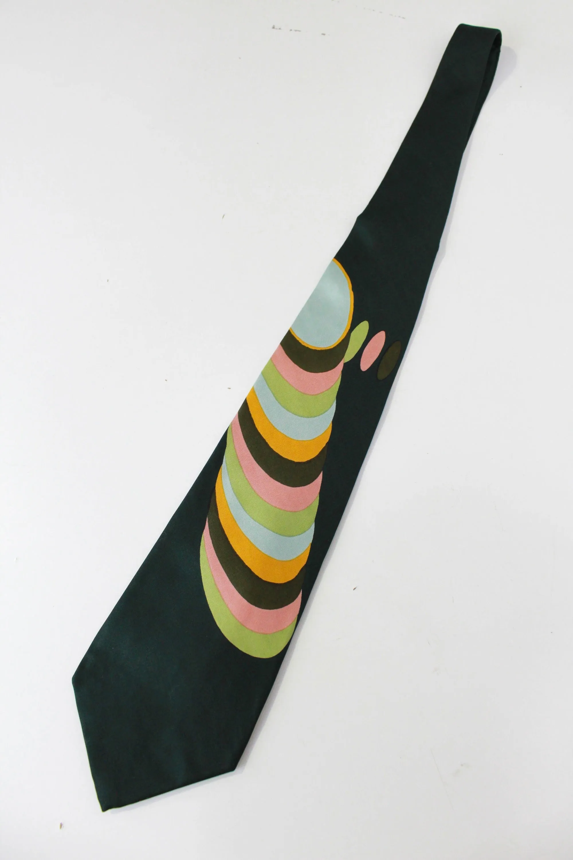 1970s Abstract Print Silk Necktie