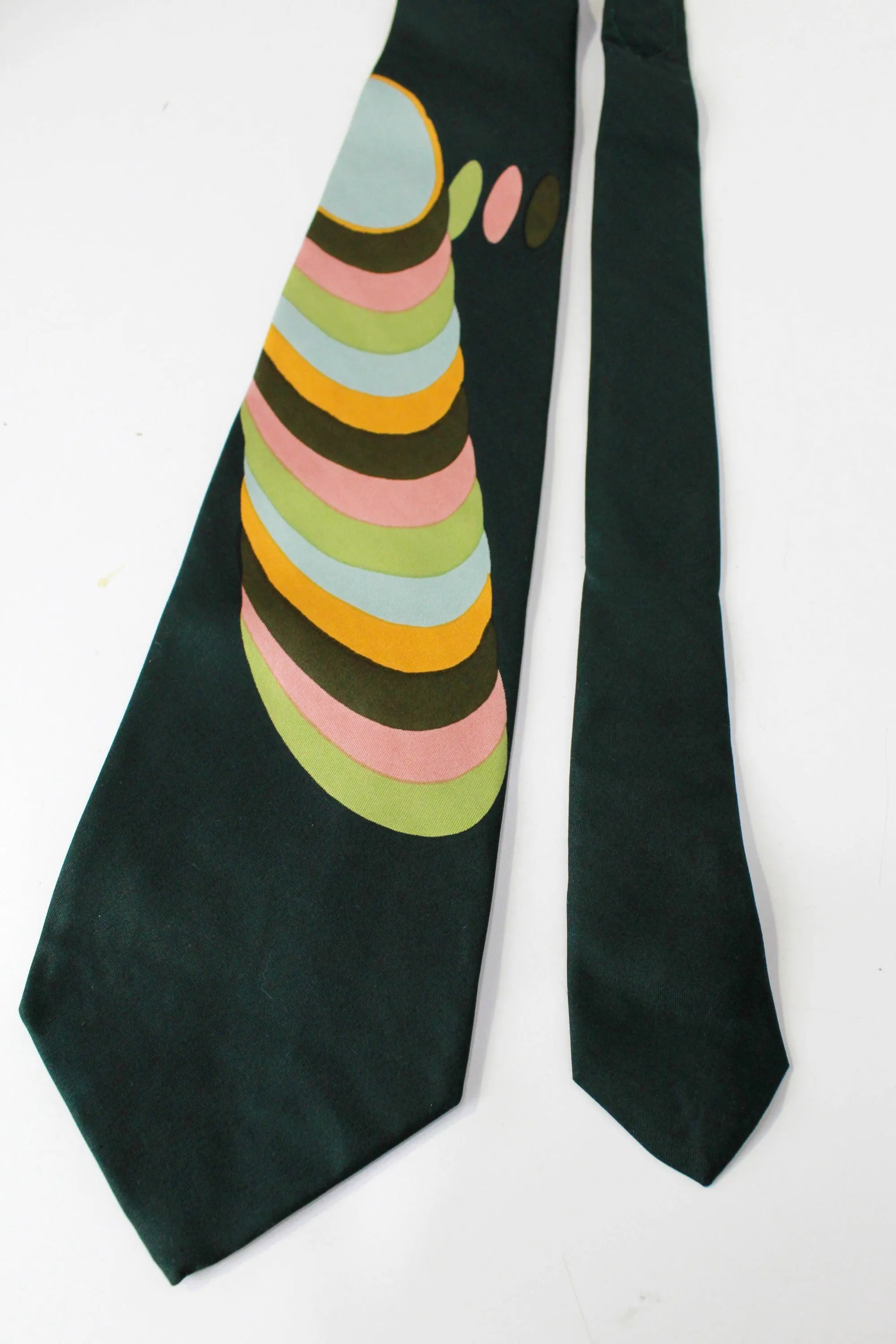 1970s Abstract Print Silk Necktie