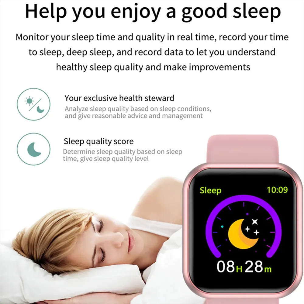 2020 Men/Women Sport Watch Heart Rate Blood Pressure Waterproof Smart Bracelet For Android Smart Phone - Black / White / Pink