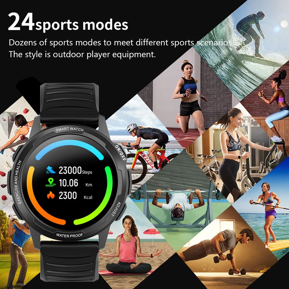 360*360 HD Sports Fitness Tracker Smart Watch with IP68 Waterproof