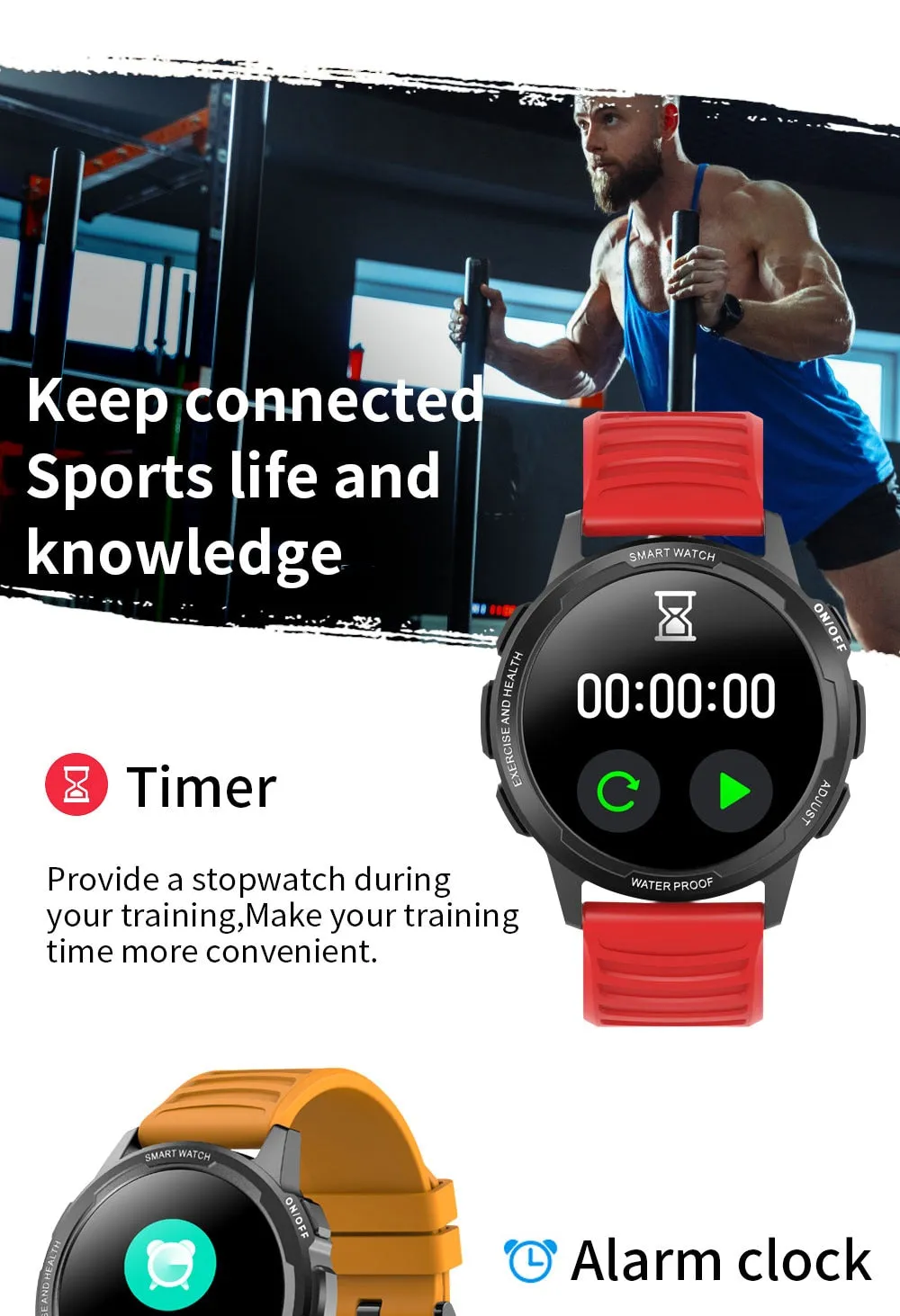 360*360 HD Sports Fitness Tracker Smart Watch with IP68 Waterproof