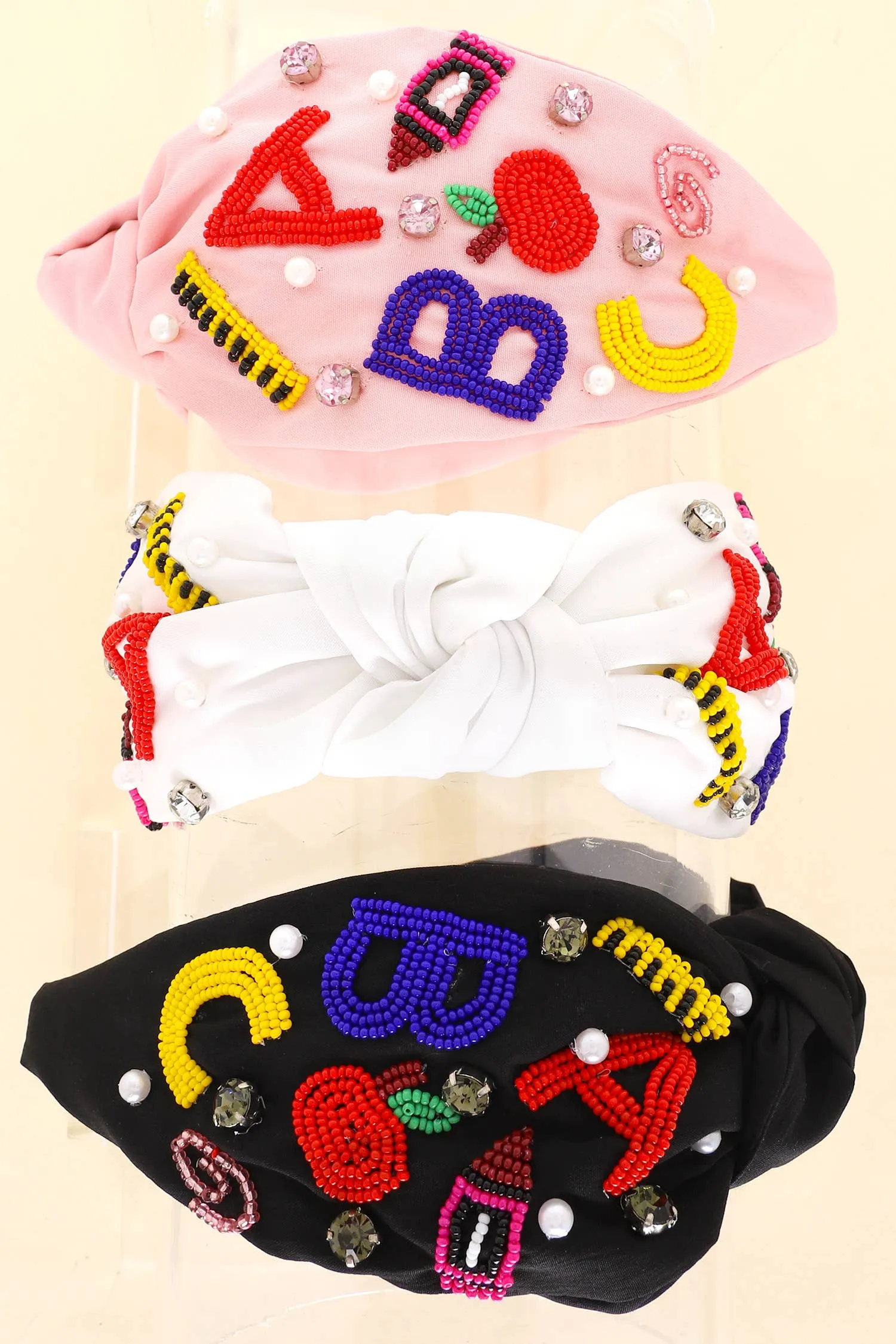 ABC Teacher Beaded Knotted Headband