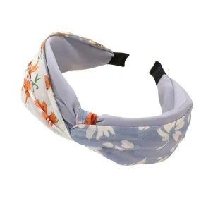 Abstract Flower Patterned Twisted Headband