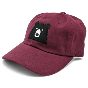 Adult Camp Hat - Maroon w/Black Bear