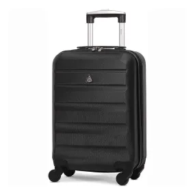 Aerolite Lightweight ABS Hard Shell Travel Hold Check in Luggage Suitcase 4 Wheels, Black