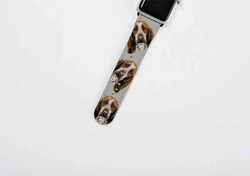 Basset Hound Grey Apple Watch Strap