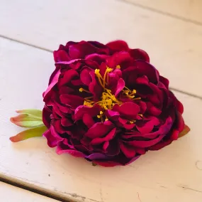 Big Maroon Hair Flower Clip & Brooch’s