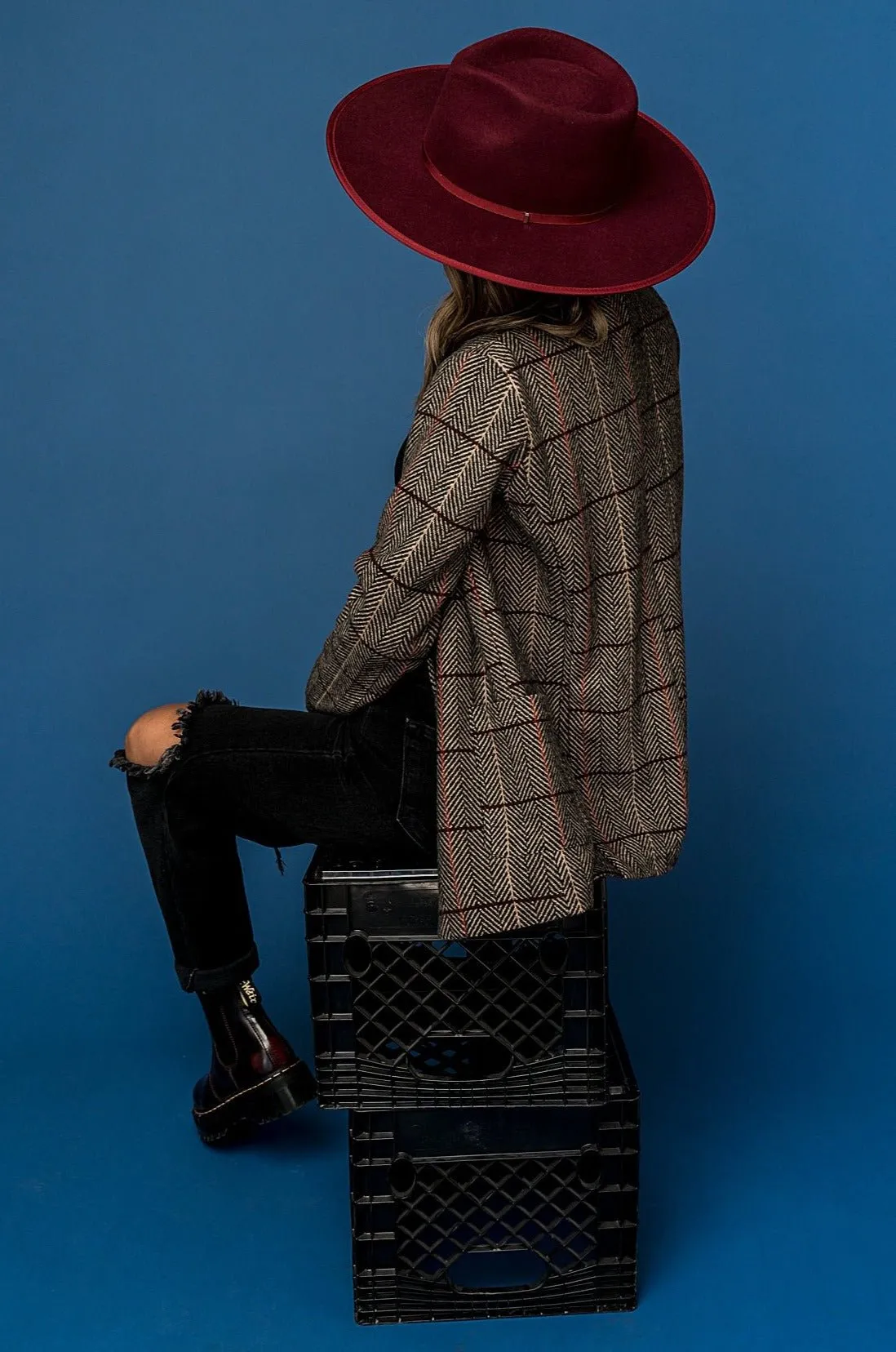 Billie Rancher Hat in Wine