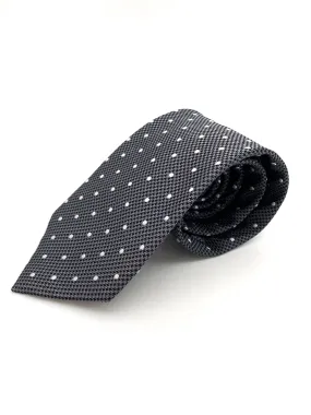 BOCARA Silk Polka Dot Tie - Grey & White