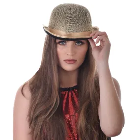 Bowler Hat - Gold Tinsel