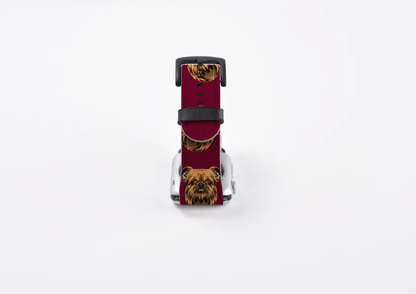 Brussels Griffon Maroon Apple Watch Strap