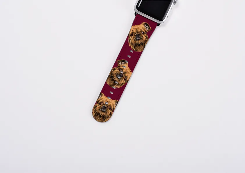 Brussels Griffon Maroon Apple Watch Strap