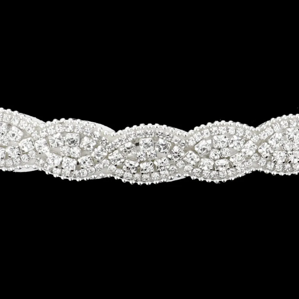 Bubble Stone Sash Ribbon Bridal Wedding Belt Headband