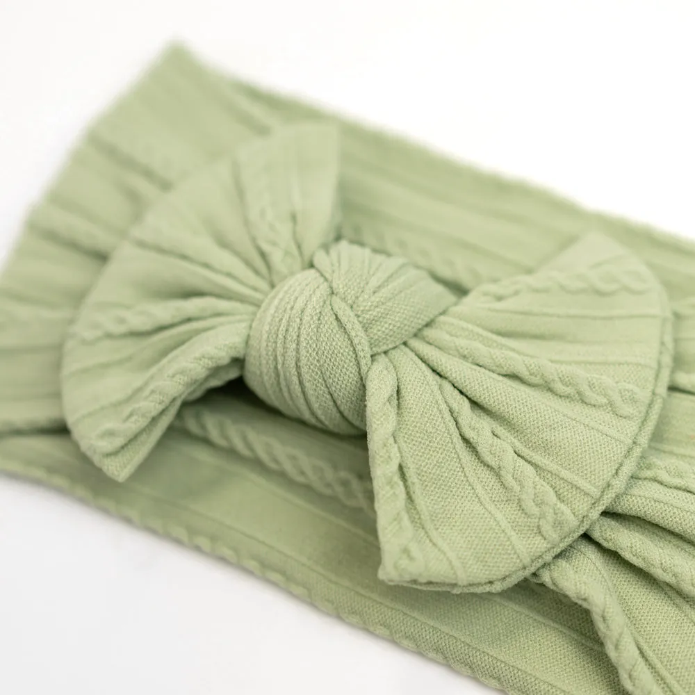 Cable Bow Headband - Sage