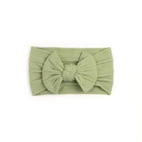 Cable Bow Headband - Sage