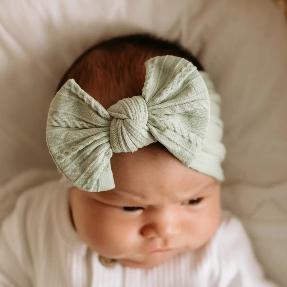 Cable Bow Headband - Sage