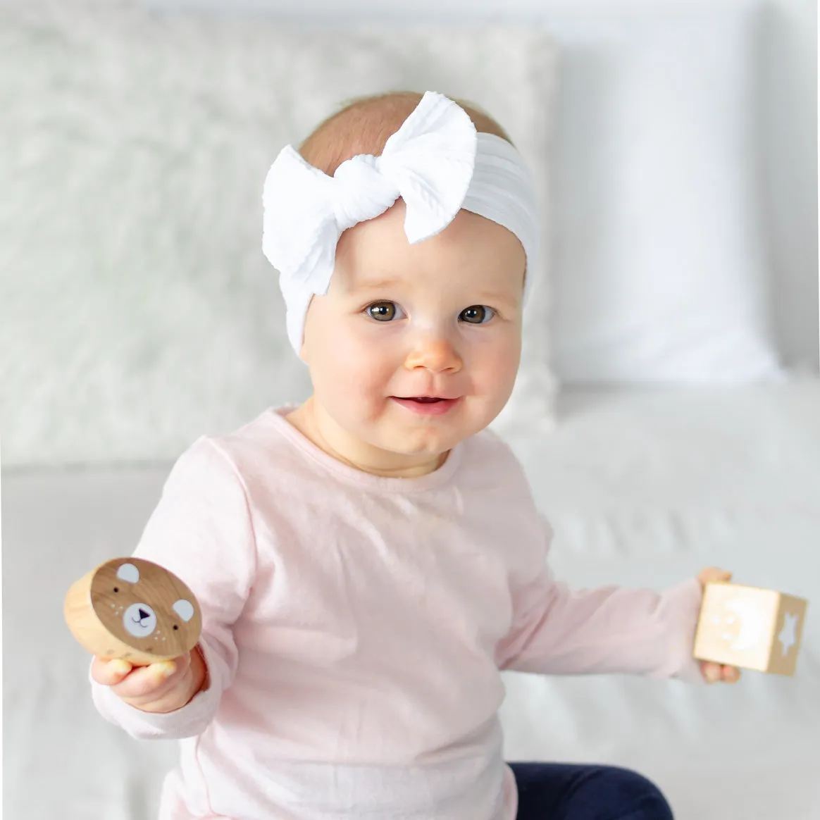 Cable Bow Headband - White