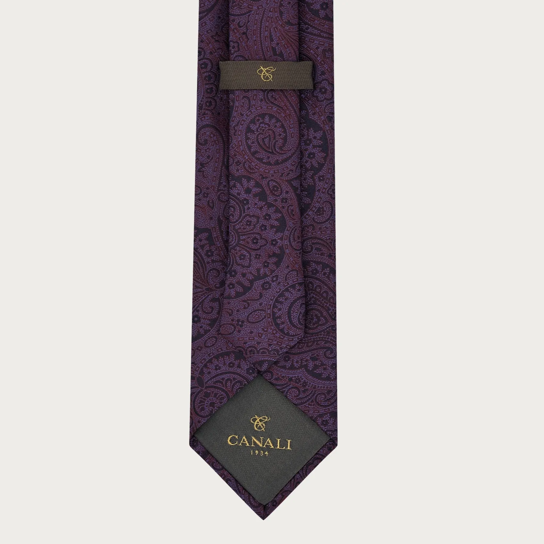 Canali Purple Paisley Silk Tie