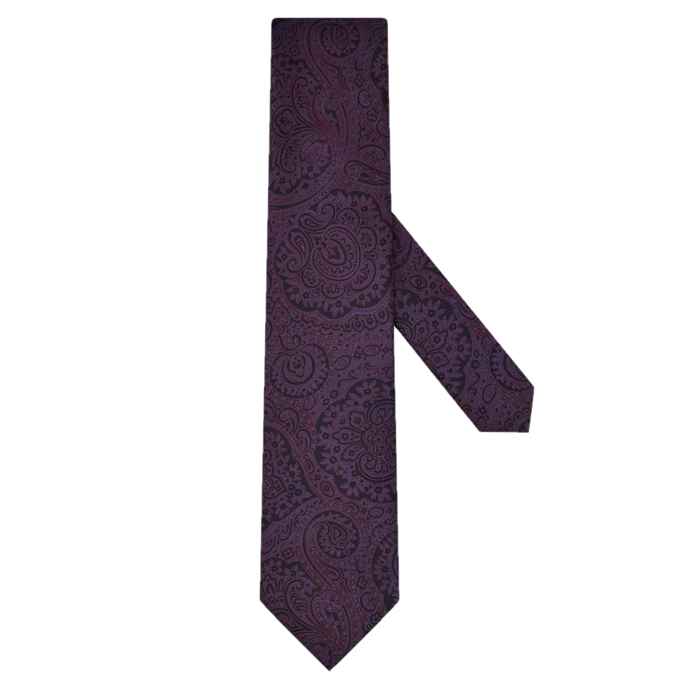 Canali Purple Paisley Silk Tie