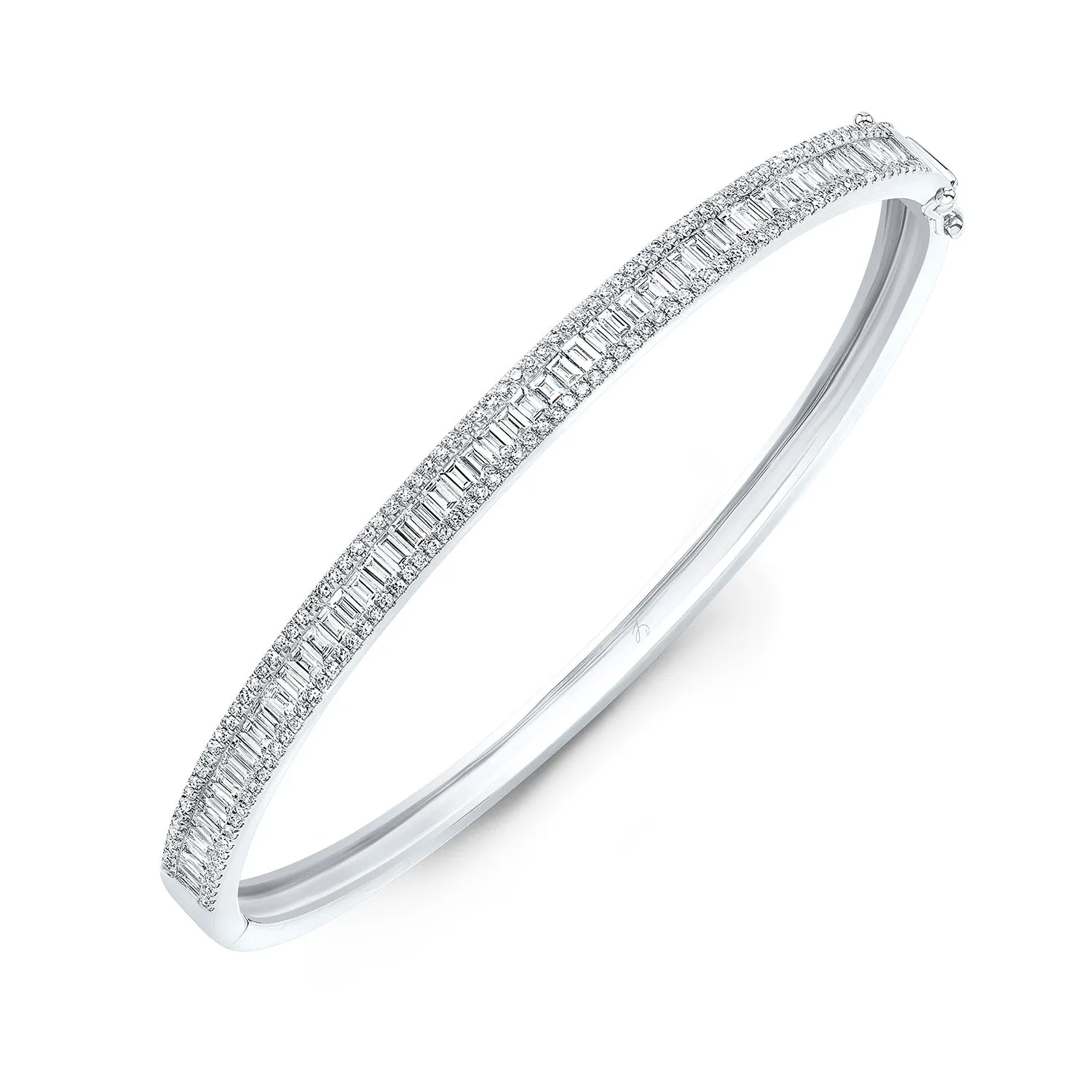 Channel Set Baguette Diamond Bangle