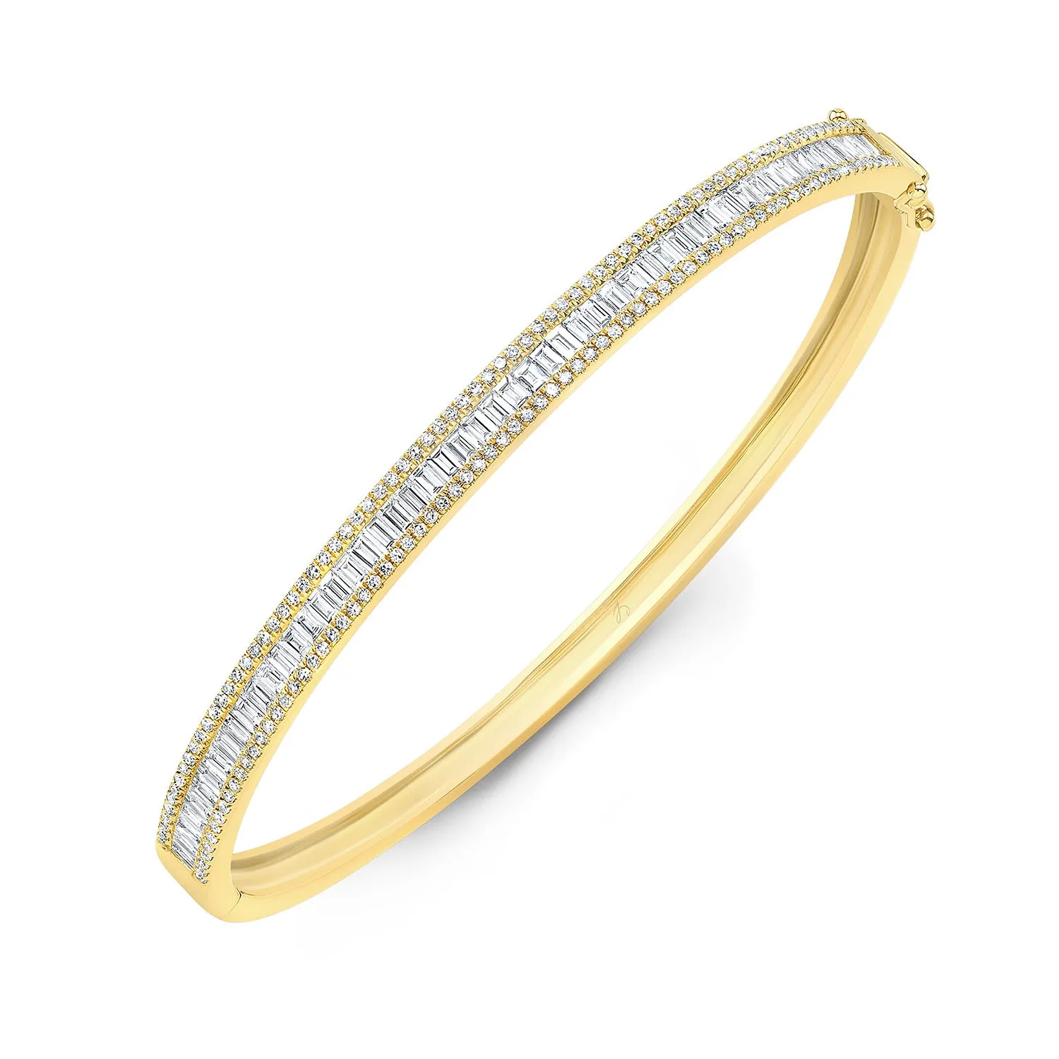 Channel Set Baguette Diamond Bangle