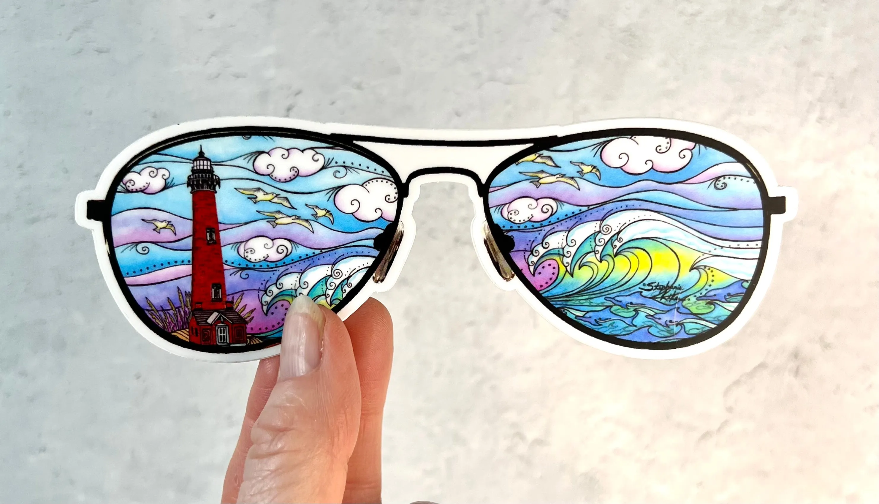 Corolla Waves Sunglasses Sticker