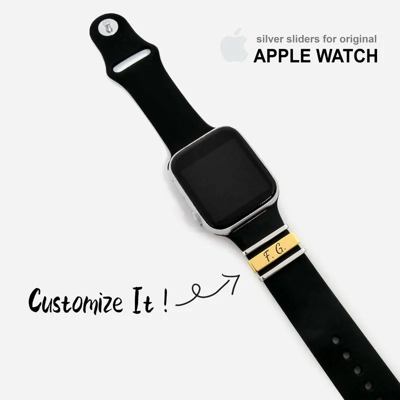 Custom Silver Name Apple Watch Sliders