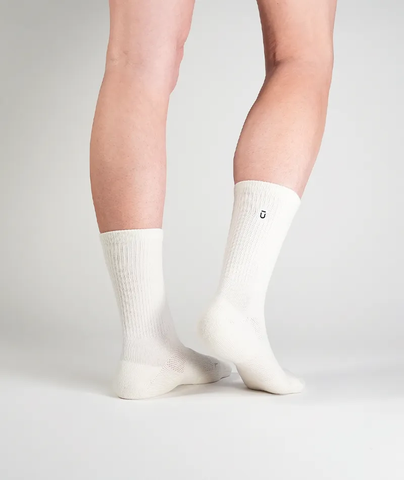 Everyday Merino Crew Socks Off White 3-Pack