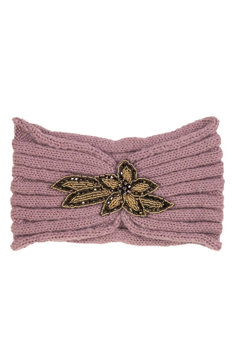 Flower Sequin Knitted Headband