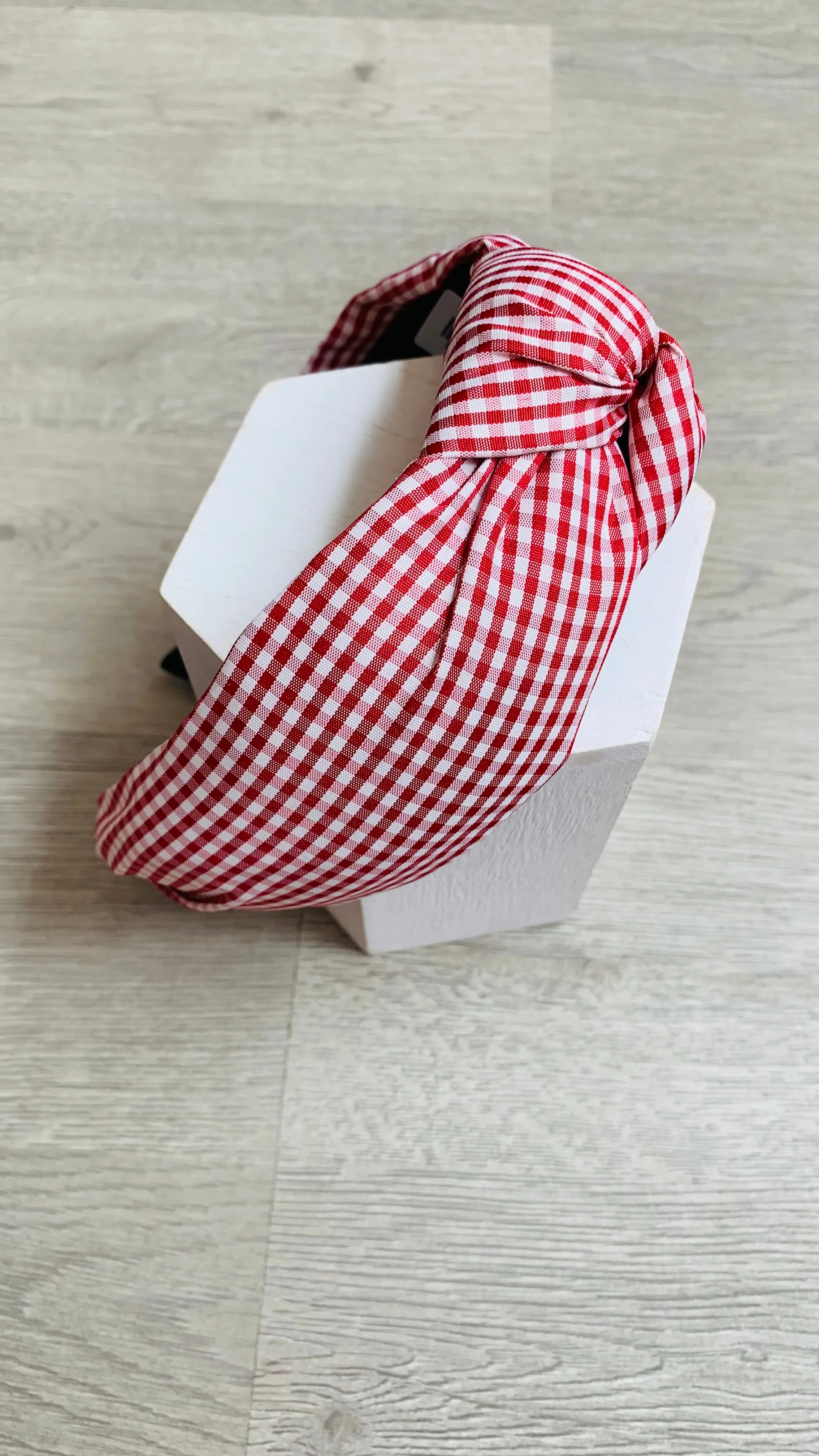 Game Day Red Gingham Headband