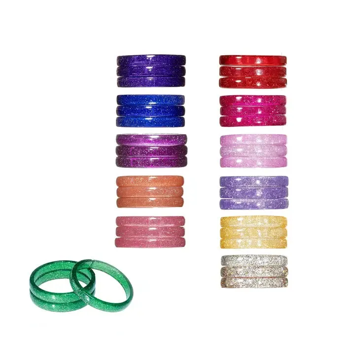 Glitter bangles, set of 3