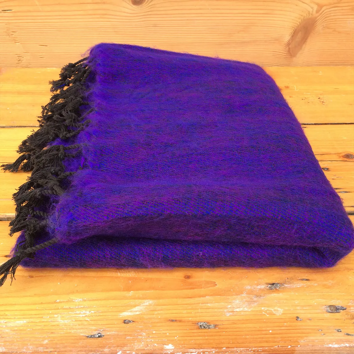 Handmade Nepalese 'Yak Wool' Shawl Mystic Magenta Oversized Scarf / Yoga Blanket