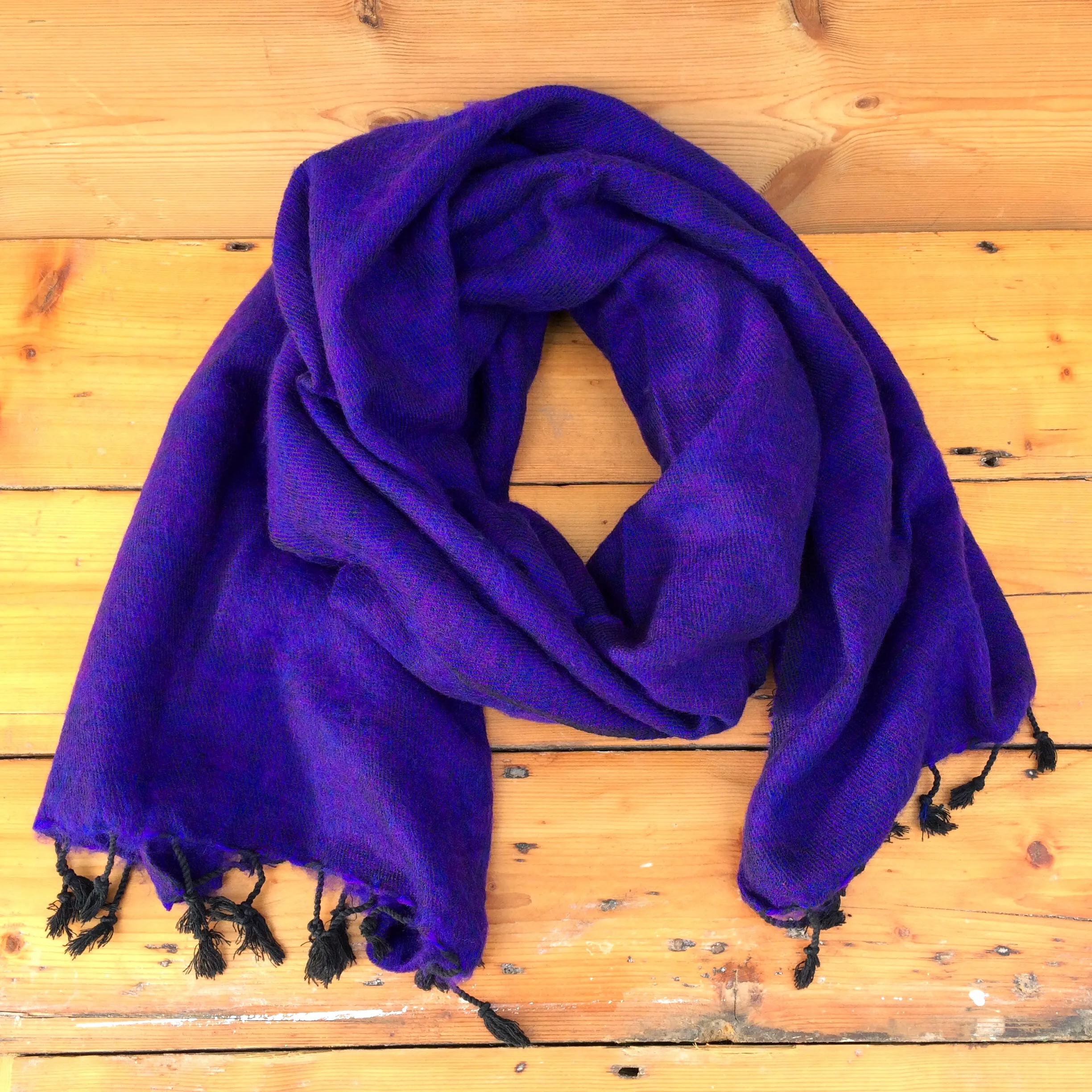 Handmade Nepalese 'Yak Wool' Shawl Mystic Magenta Oversized Scarf / Yoga Blanket