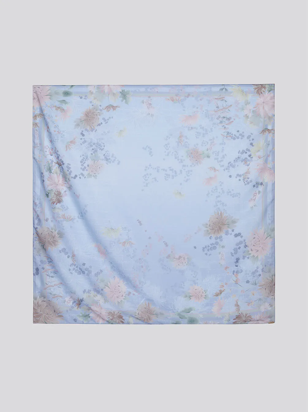 HARUNA FLOWERS SIGNATURE SCARF MISTY BLUE