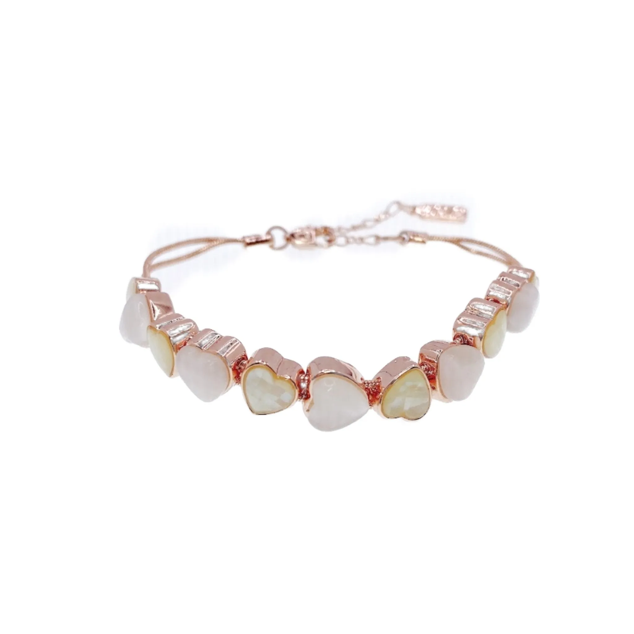 Heart Simulated Moonstone Bracelet