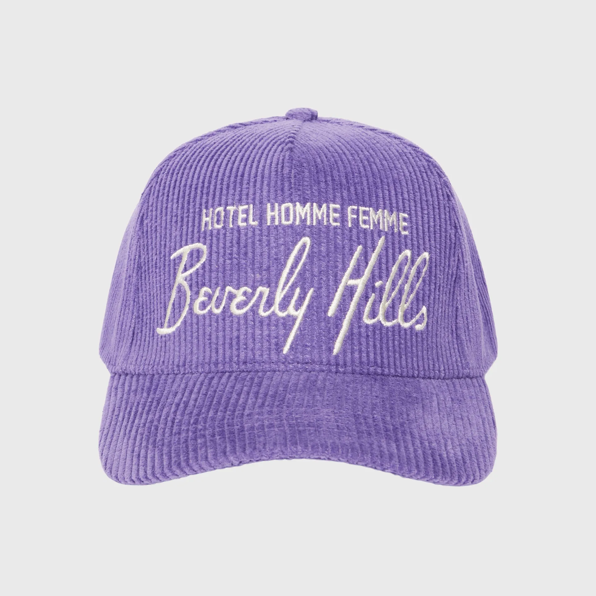 Homme Hotel Corduroy Hat Purple and Cream