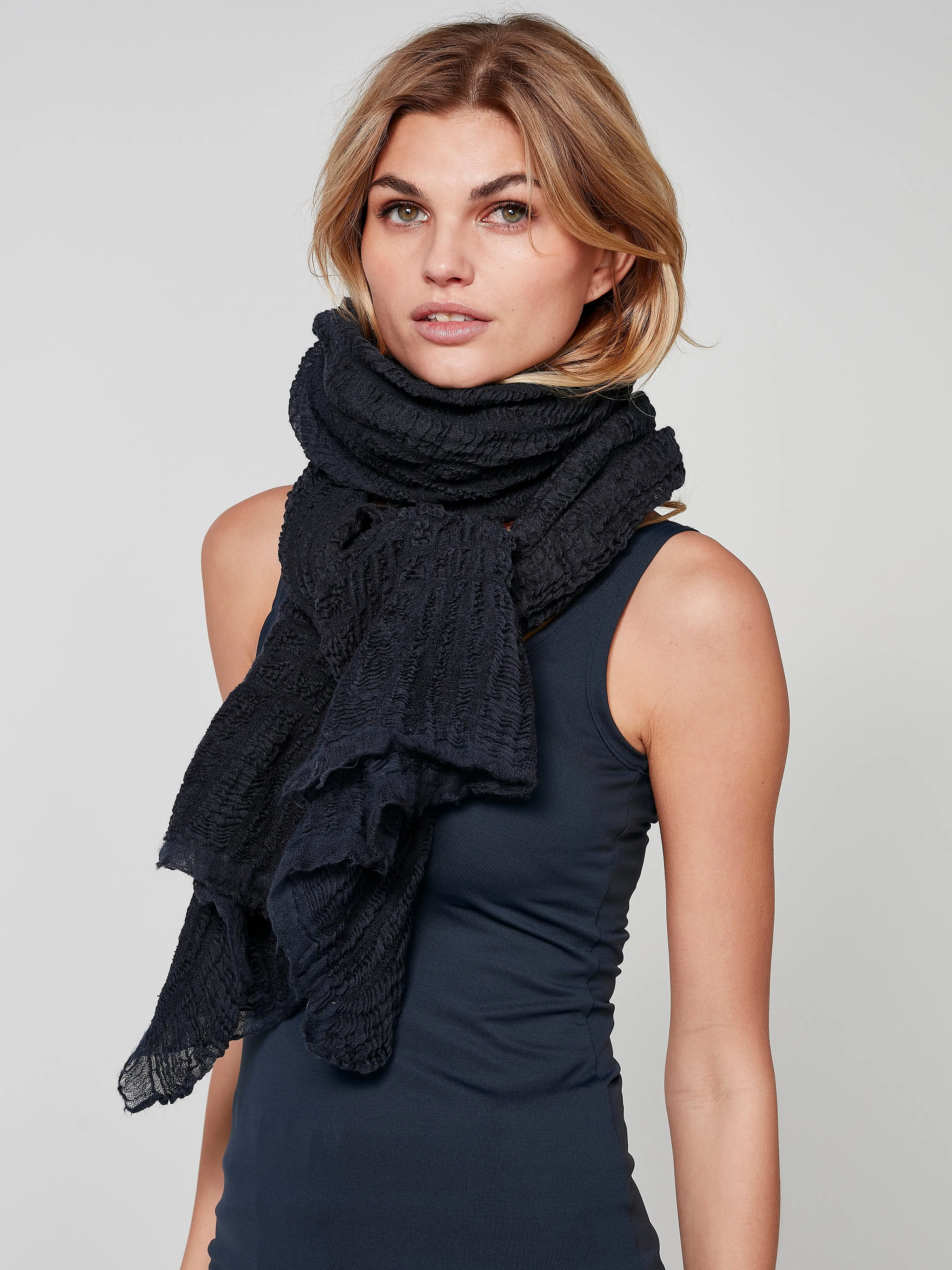 HOPE Large multi scarf - Classic Navy