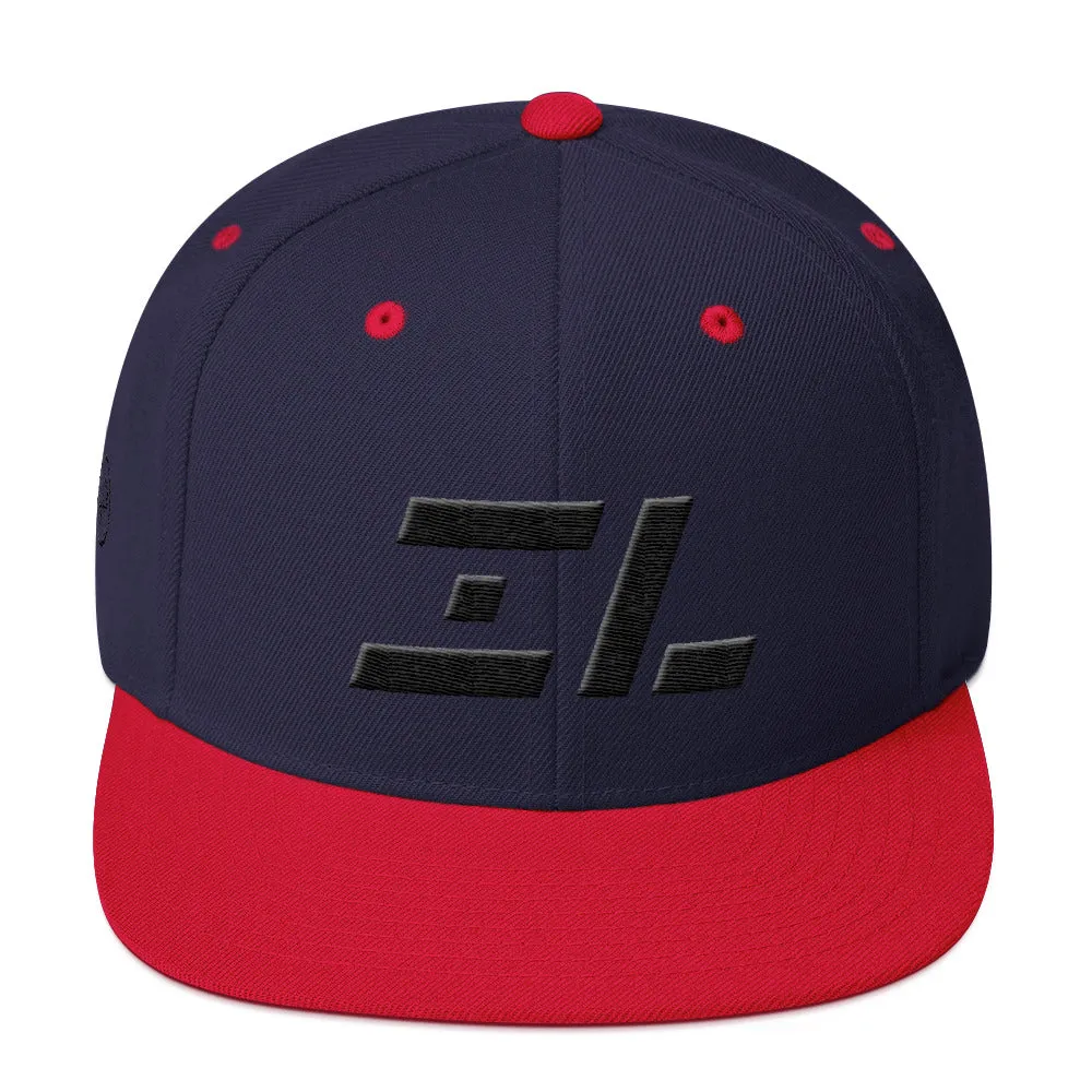 Illinois - Flat Brim Hat - Black Embroidery - IL - Many Hat Color Options Available