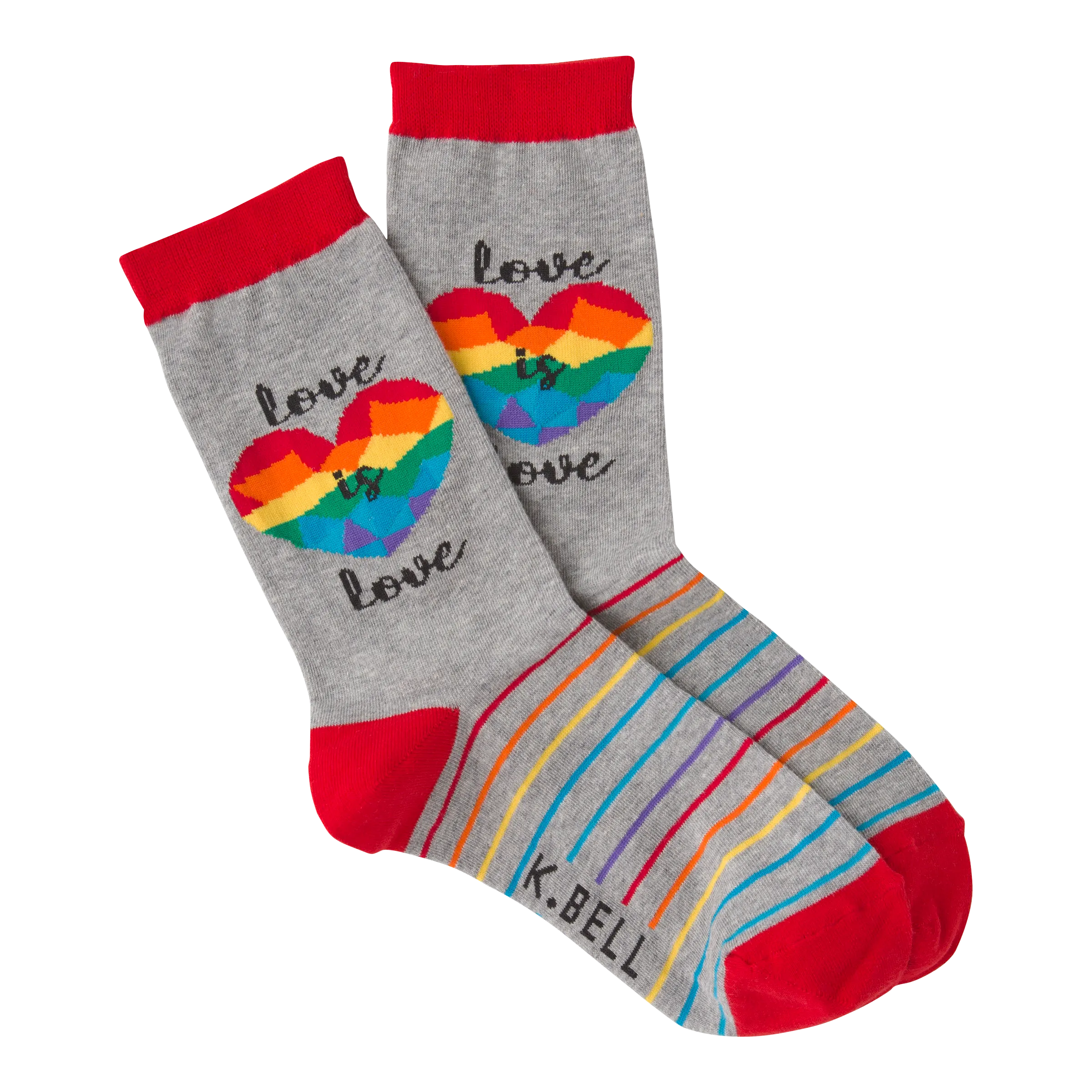 K.Bell Women's Love Is Love Crew Socks