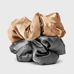 Kitsch Satin Sleep Pillow Scrunchies | Charcoal/Gold