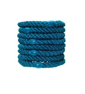 L. Erickson Ponytail Holders - Set of Eight- Dark Teal